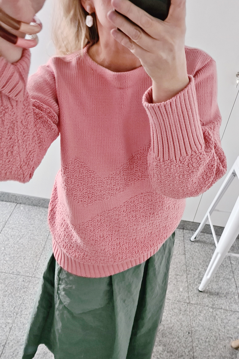 JUMPER BLUSH Z BAWEŁNY PIMA