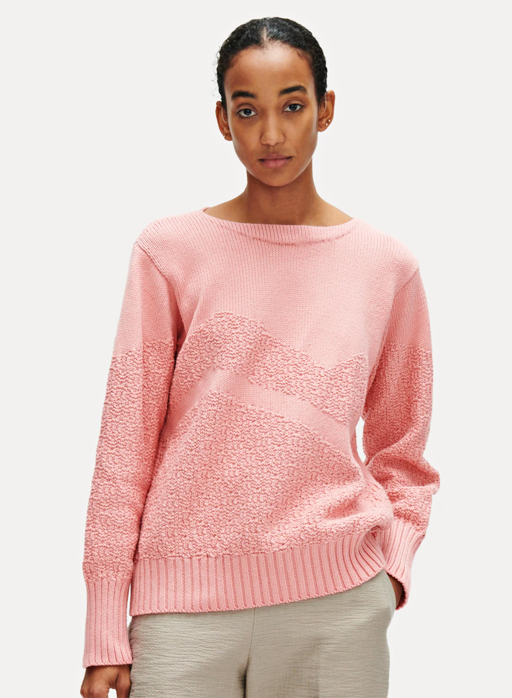 JUMPER BLUSH Z BAWEŁNY PIMA